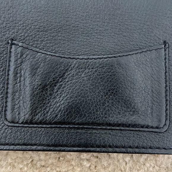 Brighton Black Leather Vintage Croc Embossed Clutch Shoulder Bag - Picture 10 of 13